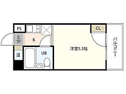 BAUHAUS広島駅前 ワンルームの間取図画像