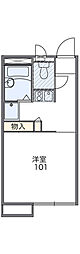 レオパレス西山荘 1Kの間取図画像