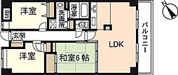 シーブリーズ東原壱番館 9階3LDKの間取り