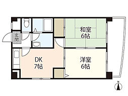 谷本ビル 2DKの間取図画像