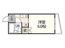 FITSビル牛田 1Kの間取図画像