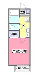 エステートガーデン新座 1階1Kの間取り