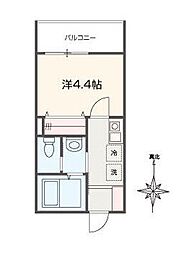 ＭＥＬＤＩＡ新秋津 3階1Kの間取り