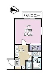 Ｋメゾン 1階1Kの間取り