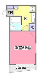 セザール清瀬中央公園 4階1Kの間取り