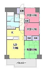 パークス新座 3LDKの間取図画像