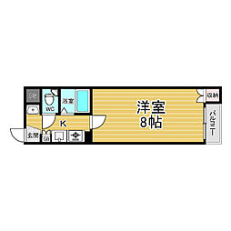YANOドリームガーデン 1Kの間取図画像