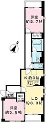 (仮称)ビューノ中央 2LDKの間取図画像