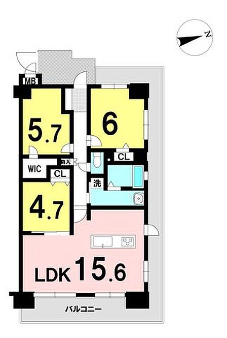 3LDK 間取り