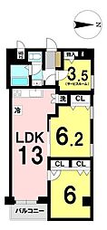 シティホームズ奈良 2SLDKの間取図画像