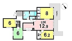 エクセルハイツ西の京C棟 4LDKの間取図画像