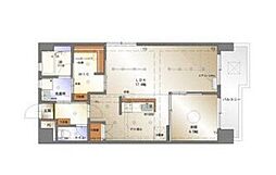 矢野マンション 6階1LDKの間取り