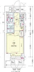 プレサンス葵デュリス 1Kの間取図画像