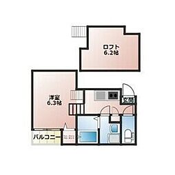 アルテミス新栄 1Kの間取図画像