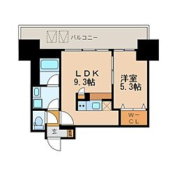 プレミアムコート葵 1LDKの間取図画像