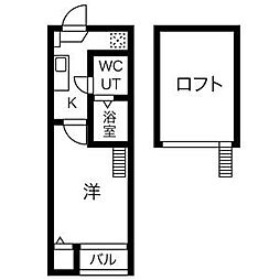 ペルカルロ白龍町 1SKの間取図画像