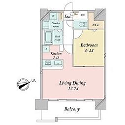 リバーコート砂田橋 1LDKの間取図画像