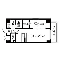 GRANDUKE千代田regaria 1LDKの間取図画像