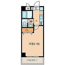 サンモール原 1Kの間取図画像