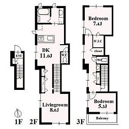 スクエアメゾン覚王山 2LDKの間取図画像