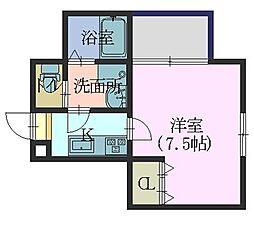 WHOUSE 1Kの間取図画像