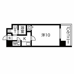 NEOJAPANESQUE出来町 1Kの間取図画像