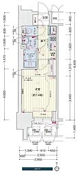 プレサンス桜通ベルノ 1Kの間取図画像