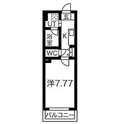 アールズコート千種イースト 1Kの間取図画像