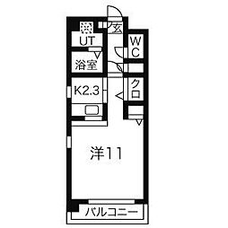 ウッドヒルズ 1Kの間取図画像