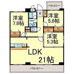 サンク・エトワール 3LDKの間取図画像