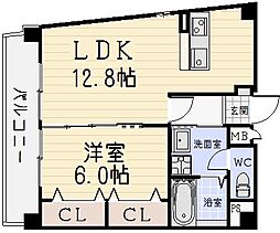 ウィステリア 1LDKの間取図画像