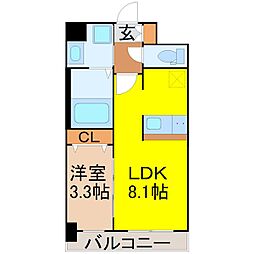 名古屋市中区新栄2丁目マンション 1LDKの間取図画像