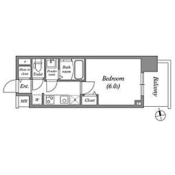 アドバンス名古屋ブランシュ 1Kの間取図画像