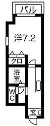 チェルトヴィータ 1Kの間取図画像