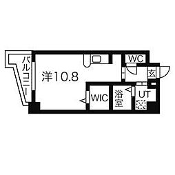 カルティエアラタマ ワンルームの間取図画像