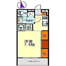 DoubleTree御器所 1Kの間取図画像