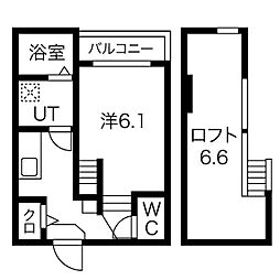 ヴィラ・トゥルヌソル 1Kの間取図画像