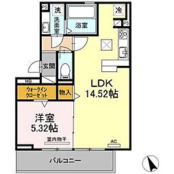 アテスエ東山 1LDKの間取図画像