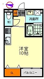 Vacheron ワンルームの間取図画像