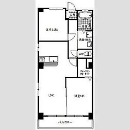 近藤ハイツ 2LDKの間取図画像