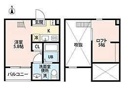 ラヴィータフェリーチェ 1Kの間取図画像