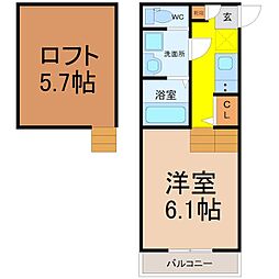 KFlat 1Kの間取図画像