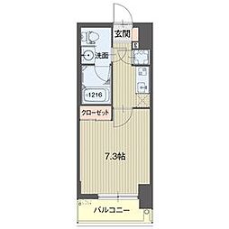 ライブコート泉 1Kの間取図画像