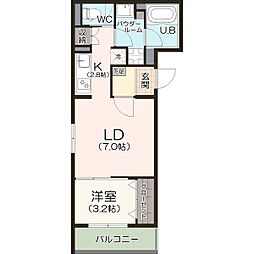 ヒルフィロトリー 1LDKの間取図画像