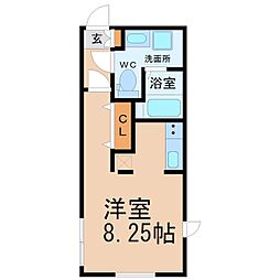ブランシェ桜山3 1Kの間取図画像