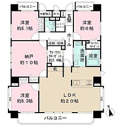 大幸マンション 3SLDKの間取図画像