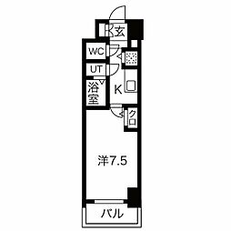 エスリード上前津テルツェ 1Kの間取図画像