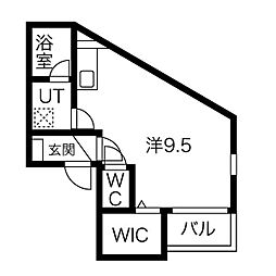 クレシア野並駅前 1Kの間取図画像