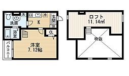 パルティーレ 1Kの間取図画像