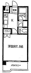 メゾン朋友 1Kの間取図画像